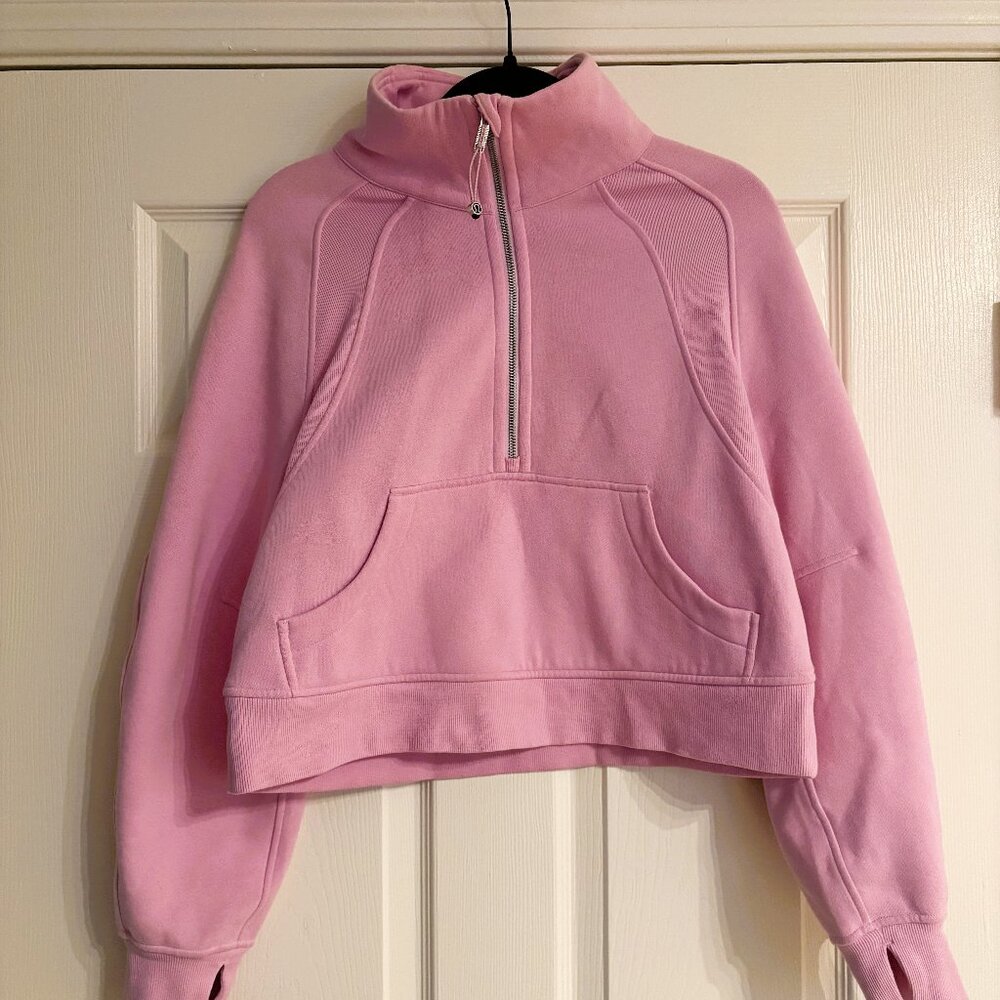 lululemon athletica Pink Half-Zip Cropped Sweatshirt
